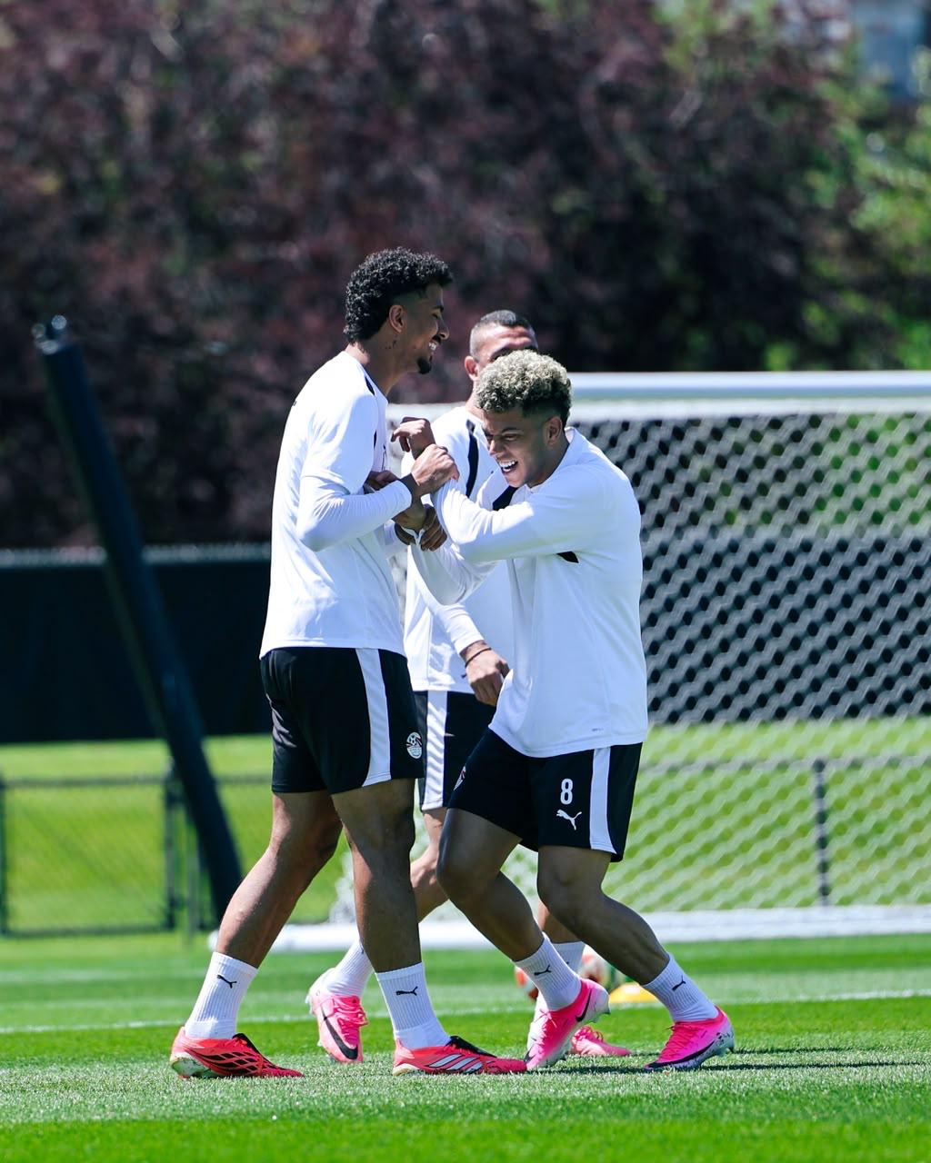 بالصور.. منتخب مصر يواصل استعداداته لمواجهة بلجيكا