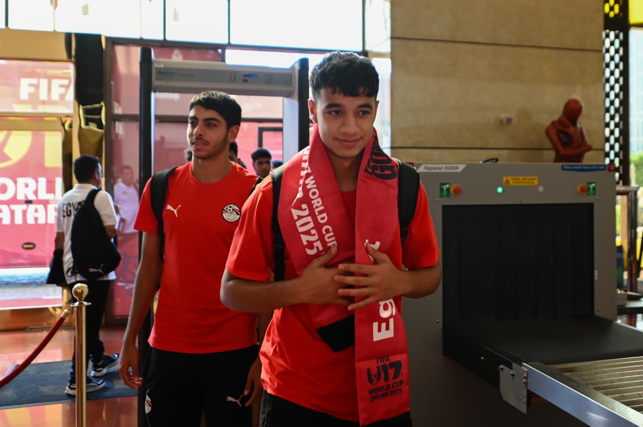 بعثة منتخب مصر تحت 17 سنة تصل لفندق إقامتها قبل المونديال