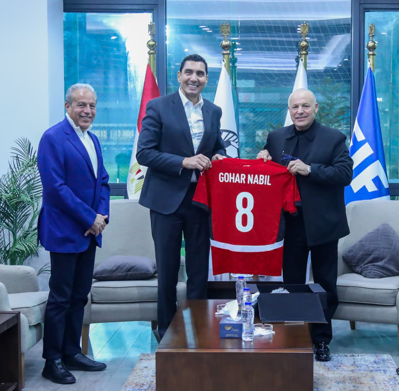 زيارة جوهر نبيل وزير الشباب والرياضة الجديد للاتحاد المصري
