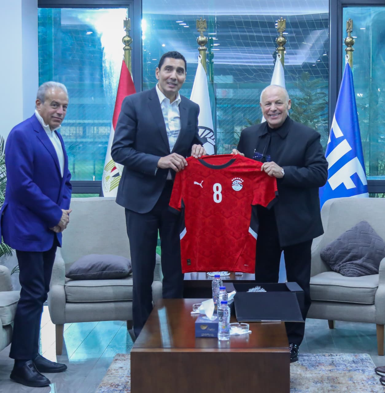 زيارة جوهر نبيل وزير الشباب والرياضة الجديد للاتحاد المصري