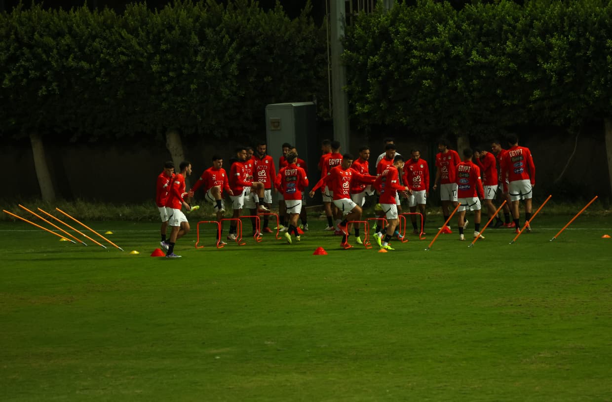 تدريب منتخب مصر المشارك في كأس العرب استعدادًا لمواجهتي الجزائر