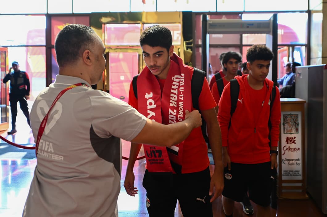 بعثة منتخب مصر تحت 17 سنة تصل لفندق إقامتها قبل المونديال