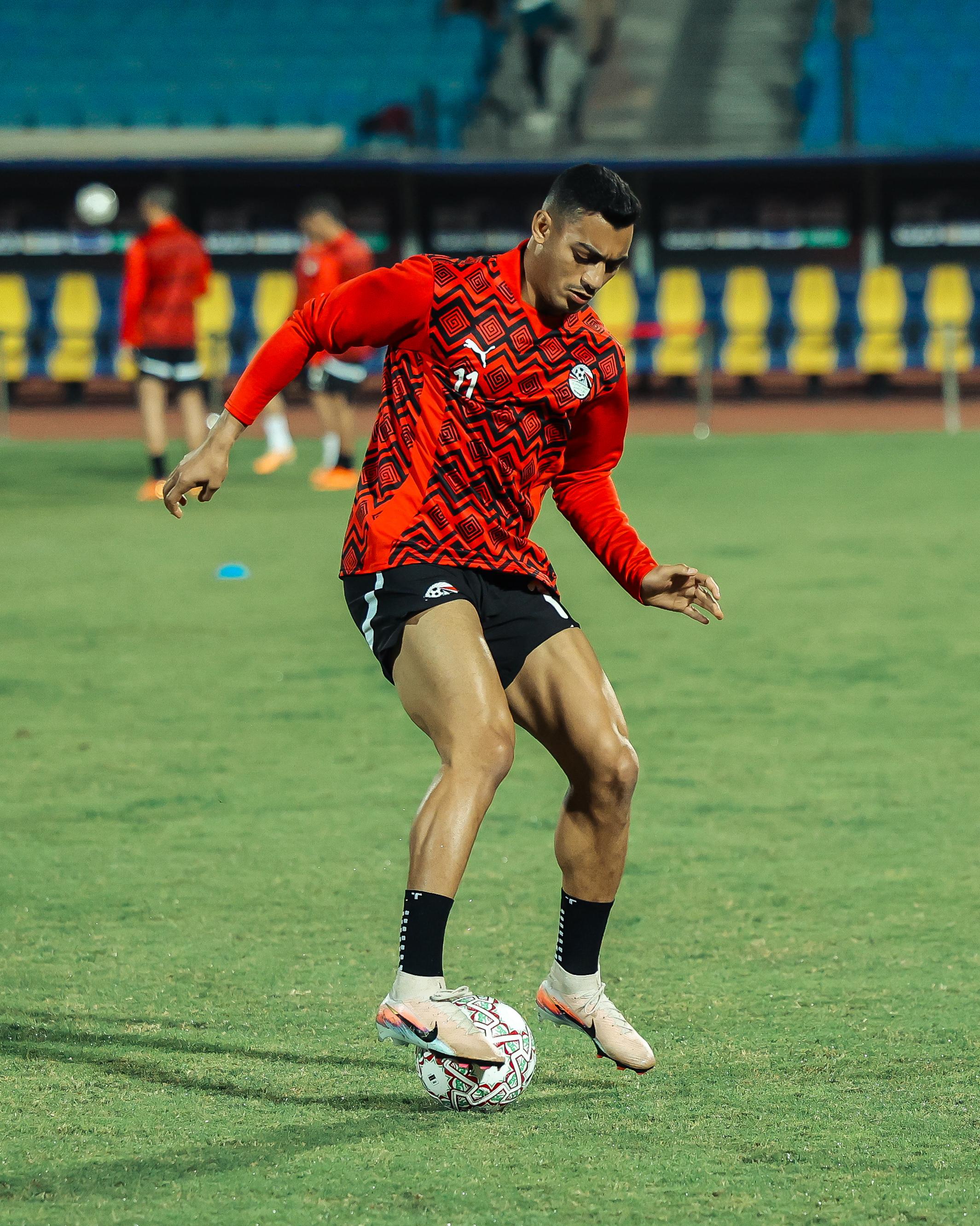 منتخب مصر قبل انطلاق مباراة نيجيريا