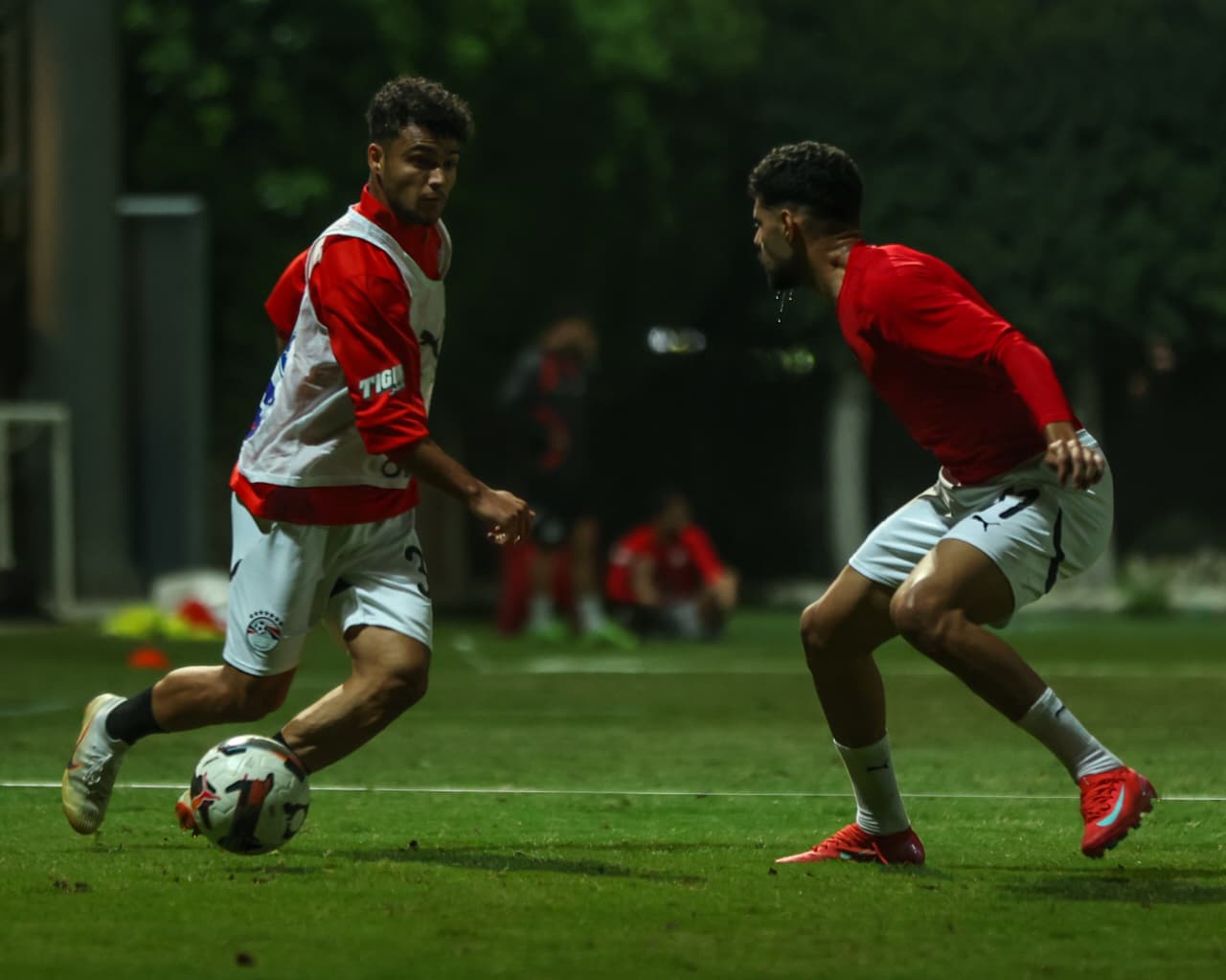 تدريب منتخب مصر المشارك في كأس العرب استعدادًا لمواجهتي الجزائر