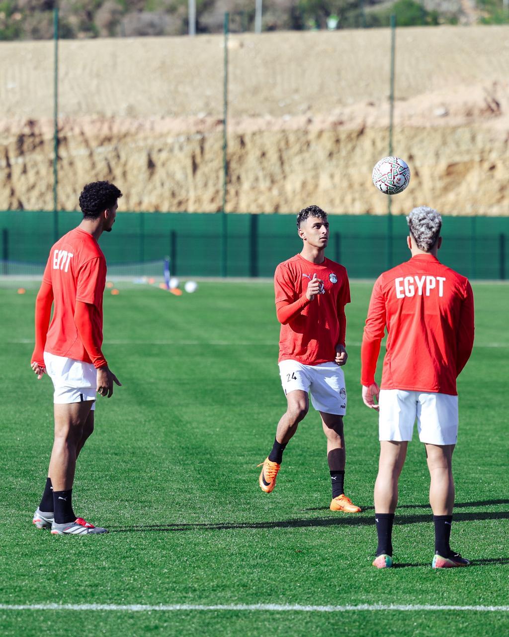 منتخب مصر يختتم تدريباته قبل مواجهة جنوب افريقيا