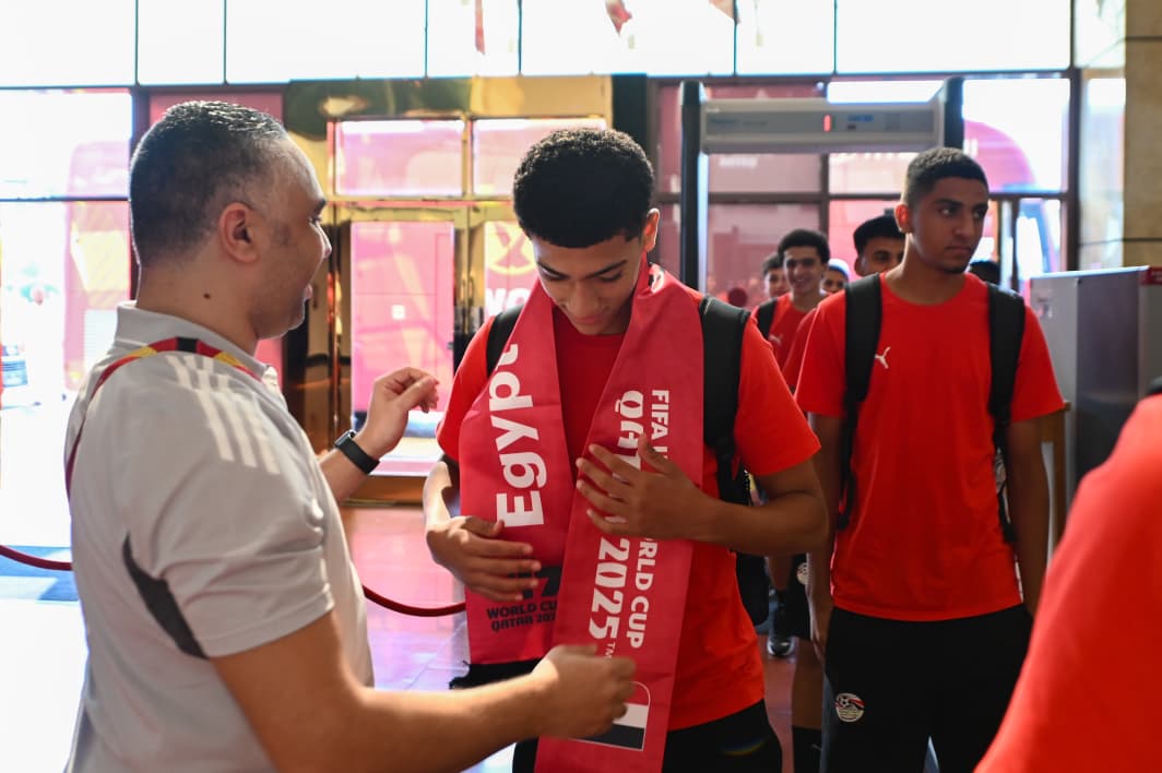 بعثة منتخب مصر تحت 17 سنة تصل لفندق إقامتها قبل المونديال